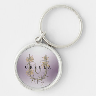 Porte-clés Monogramme U avec Fleurs Uva Ursi - Minimaliste