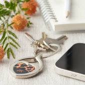 Porte-clés Monogramme vache noir et orange Impression (Côté )