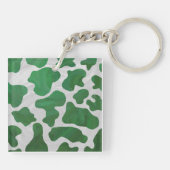 Porte-clés Monogramme vache vert et blanc (Dos)