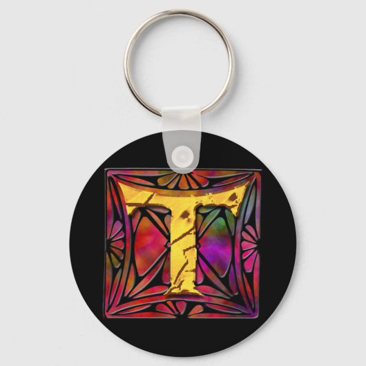 Porte-clés Monogramme : Verre Inoxydable T (Recto)