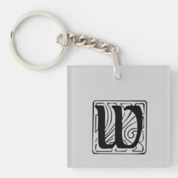 Porte-clés Monogramme W noir