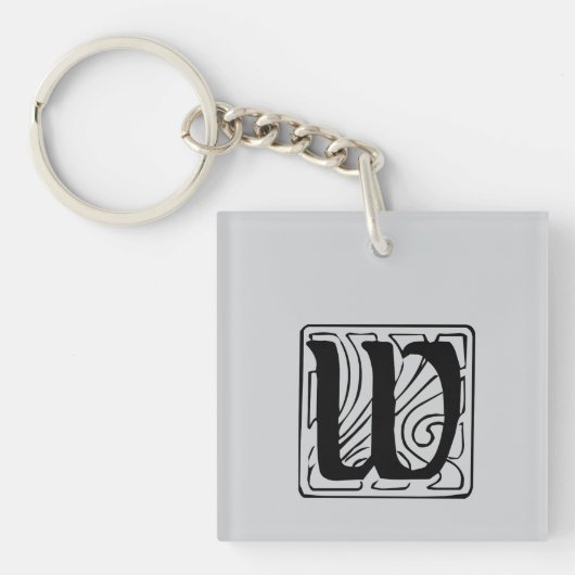 Porte-clés Monogramme W noir (Devant)