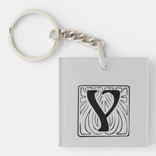 Porte-clés Monogramme Y noir (Devant)