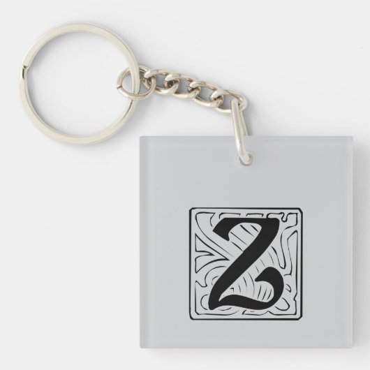 Porte-clés Monogramme Z noir (Devant)
