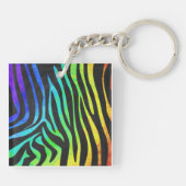 Porte-clés Monogramme Zebra noir et arc-en-ciel (Dos)