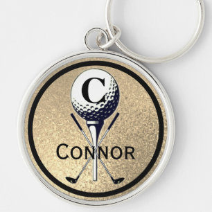 Porte-clés Monogrammed Golf Tee Gold