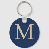Porte-clés monogrammed initial personnalisé (Verso)