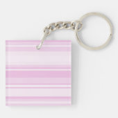 Porte-clés Monogrammes à rayures roses pour bébé (Dos)