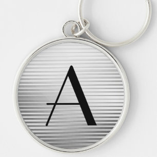 Porte-clés Monogrammes Art Déco Satin Argent