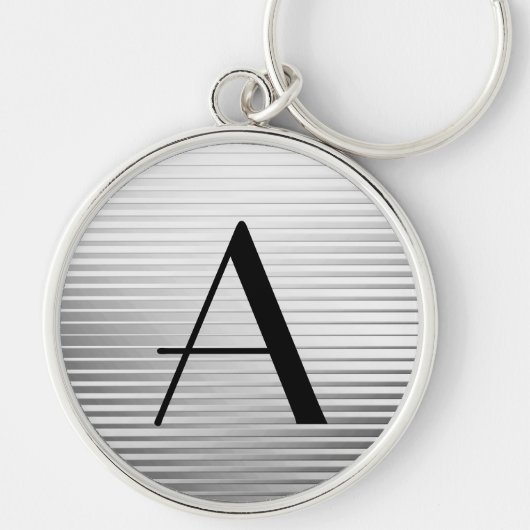 Porte-clés Monogrammes Art Déco Satin Argent (Devant)