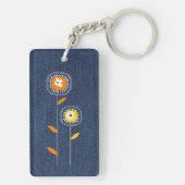 Porte-clés Monogrammes personnalisés de Denim Motif (Dos)