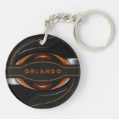 Porte-clés Monographie de jeu géométrique en argent, noir, or (Dos)