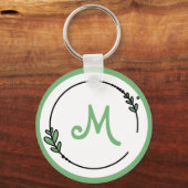 Porte-clés Mononogrammed vert de Pretty (Recto)