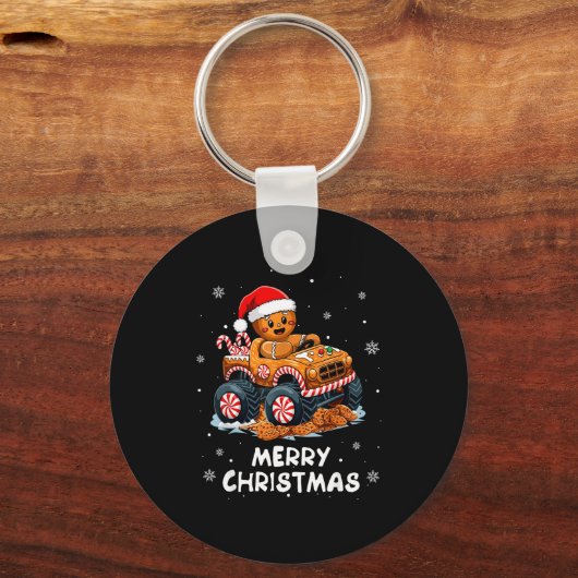 Porte-clés Monster Truck Gingerbread Man Funny Merry Christma (Recto)