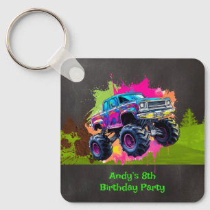 Porte-clés Monster Truck Neon Boy fête d'anniversaire