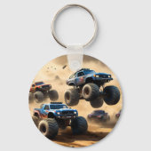 Porte-clés Monster Trucks Courant Dans Le Désert, (Recto)