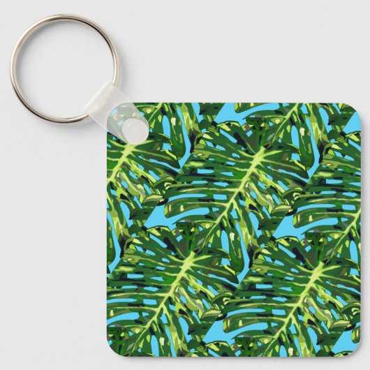 Porte-clés Monstera Feuille Porte - clé Cadeau vert (Recto)