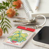 Porte-clés Monstera Pixelart, Pixel Art (Devant droit)