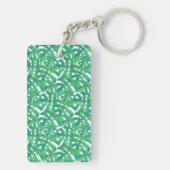 Porte-clés Monstère verte tropicale feuille motif sur blanc b (Dos)