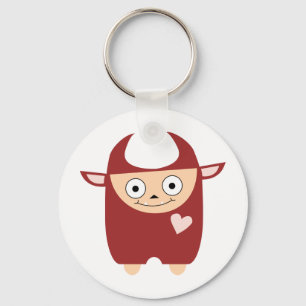Porte-clés Monstre rouge mignon