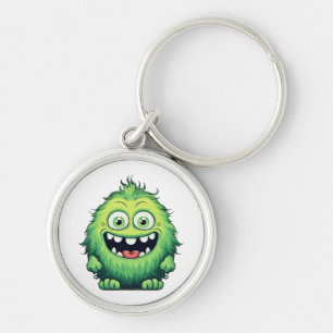 Porte-clés Monstre Vert Mignon Dessin Animé Sourire