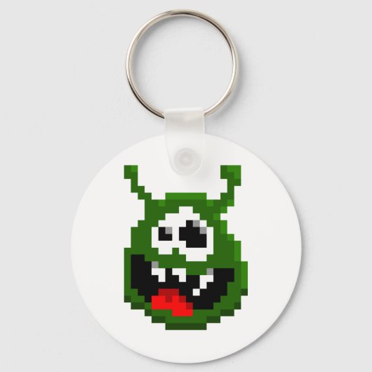 Porte-clés Monstre Vert - Pixel Art (Recto)