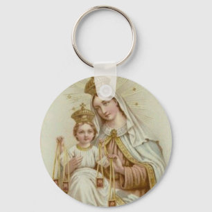 Porte-clés Mont Carmel Vierge Marie Jésus Brown Scapulaire