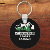 Porte-clés Mont Kilimandjaro avec coordonnées GPS (Recto)
