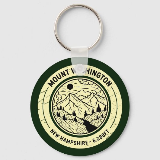 Porte-clés Mont Washington New Hampshire Randonnée Skiing Ret (Recto)