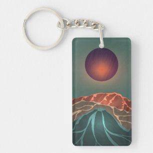 Porte-clés Montagne avec la lune