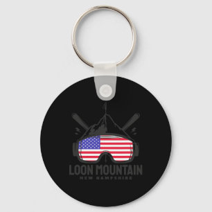 Porte-clés Montagne Loon New Hampshire Usa Ski Ski rétro