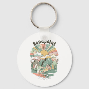 Porte-clés Montagnes vintage Sandpoint Idaho Randonnée Couche