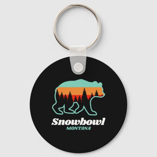 Porte-clés Montana Snowbowl Ski Snowboard Ours (Recto)