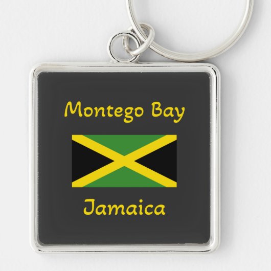 Porte-clés Montego Bay Jamaïque - Drapeau jamaïcain (Devant)