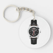 Porte-clés Montre Chronographe Noire de luxe Timepiece élégan (Devant)