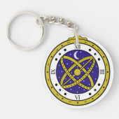 Porte-clés Montre de poche céleste Vector Graphic avec doré (Devant)