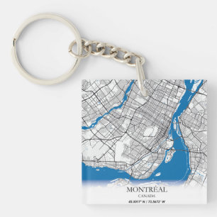 Porte-clés Montréal Québec Carte de la ville de voyage