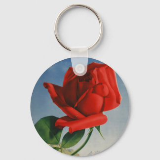 Porte-clés Montreux vintage Rose rouge Suisse Lac Léman