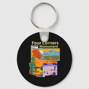 Porte-clés Monument vintage de Four Corners avec le parc nati