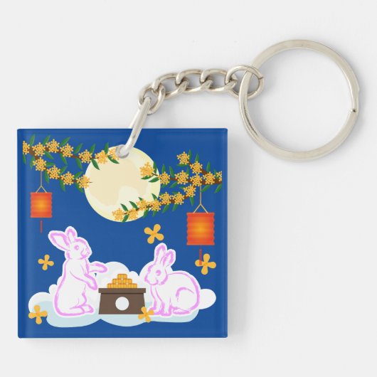 Porte-clés Moon Rabbit Mooncake Osmanthus (Dos)