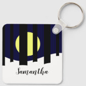 Porte-clés Moon Rising near Forest in Winter (Dos)