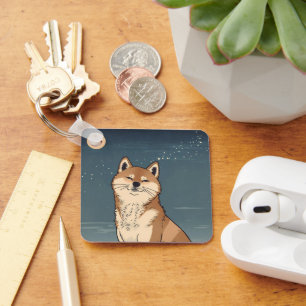 Porte-clés Moonlit Shiba Dog Keychain