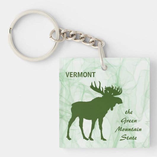 Porte-clés Moose, Vermont, l'état de Green Mountain (Devant)