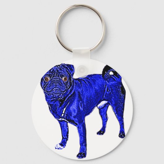 Porte-clés Mops bleus (Recto)