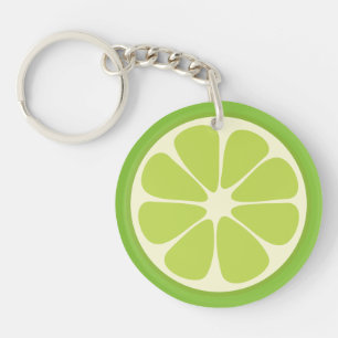 Porte-clés Morceau d'agrumes d'été de citron vert de citron