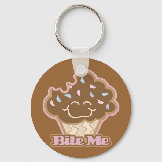 Porte-clés mordre-moi chocolat cupcake (Recto)