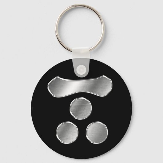 Porte-clés Mori Clan Kamon Argent Chrome (Recto)