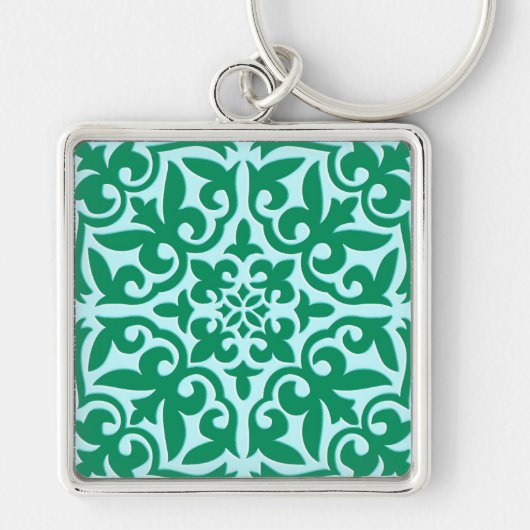 Porte-clés Moroccan tile - turquoise and aqua (Devant)