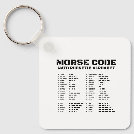 Porte-clés Morse Code Alphabet phonétique OTAN (Recto)