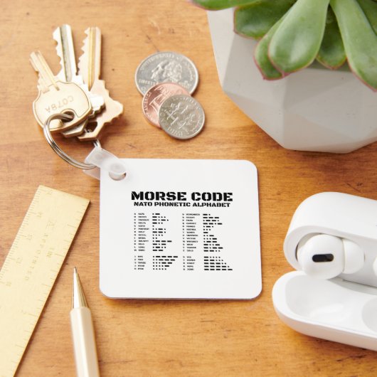 Porte-clés Morse Code Alphabet phonétique OTAN (Bureau)